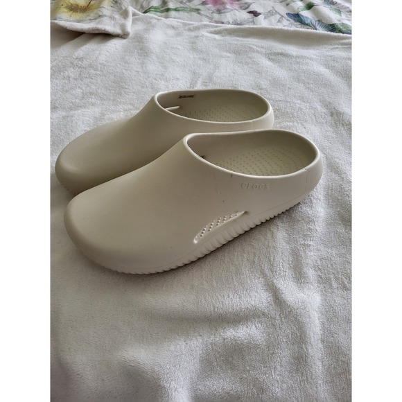 Crocs Womens 10 Men 8 Cream Off White Clogs Slip Resistant Shoes Nurse Chef Work - Picture 4 of 8